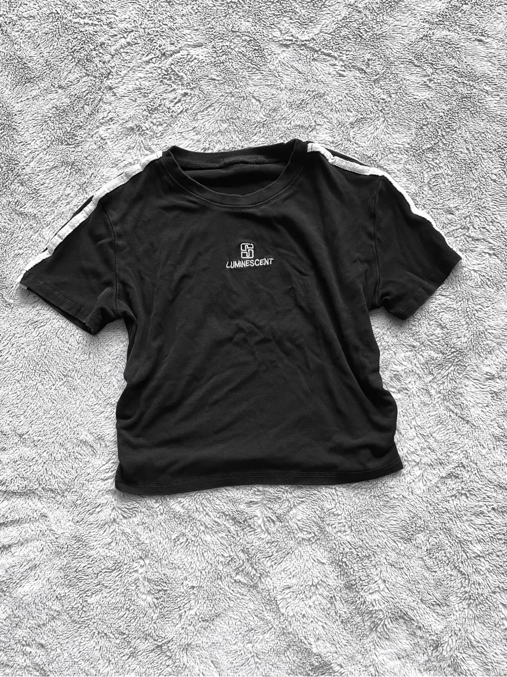Y2K Black & White Stripes Baby Tee
